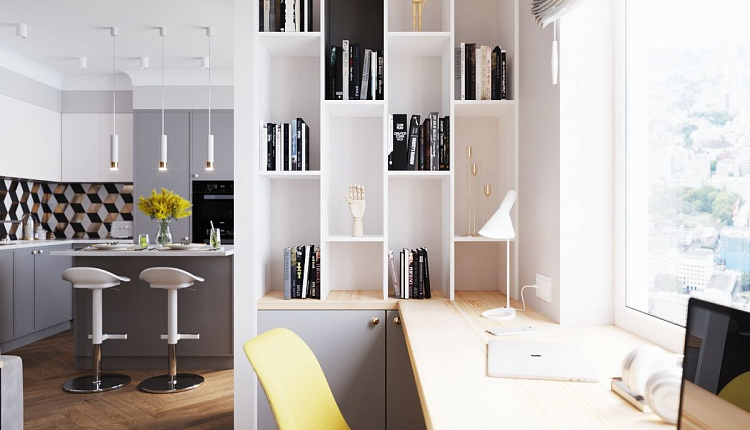 Проект кухни-гостиной для семьи из 4-х человек от @designstudio09